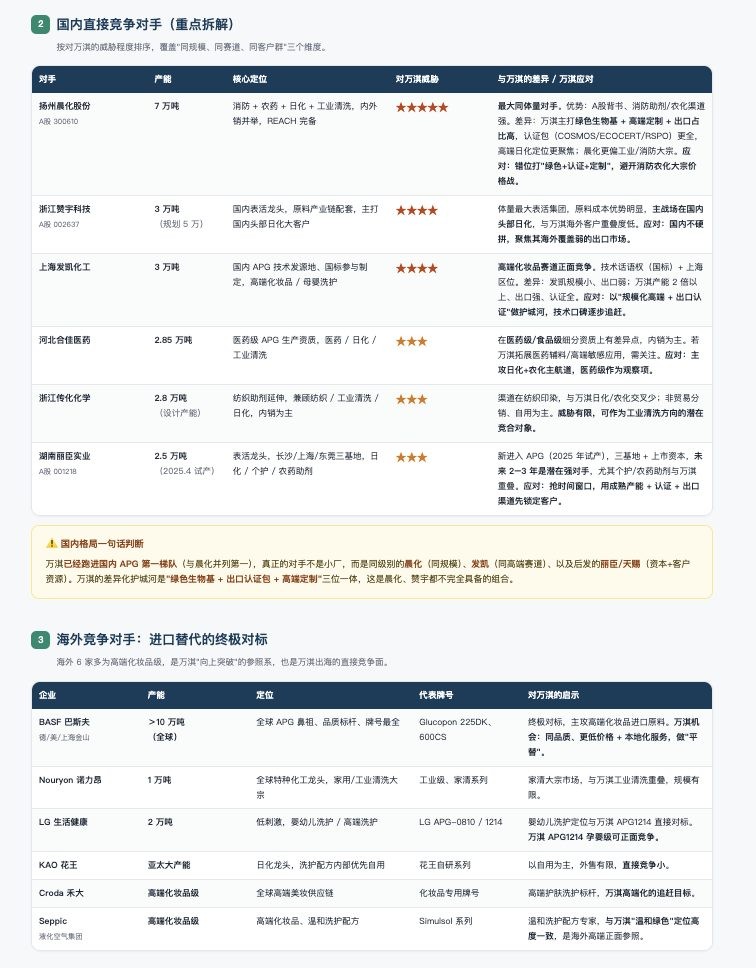 报告里的竞对拆解表:国内直接对手与海外进口替代对照